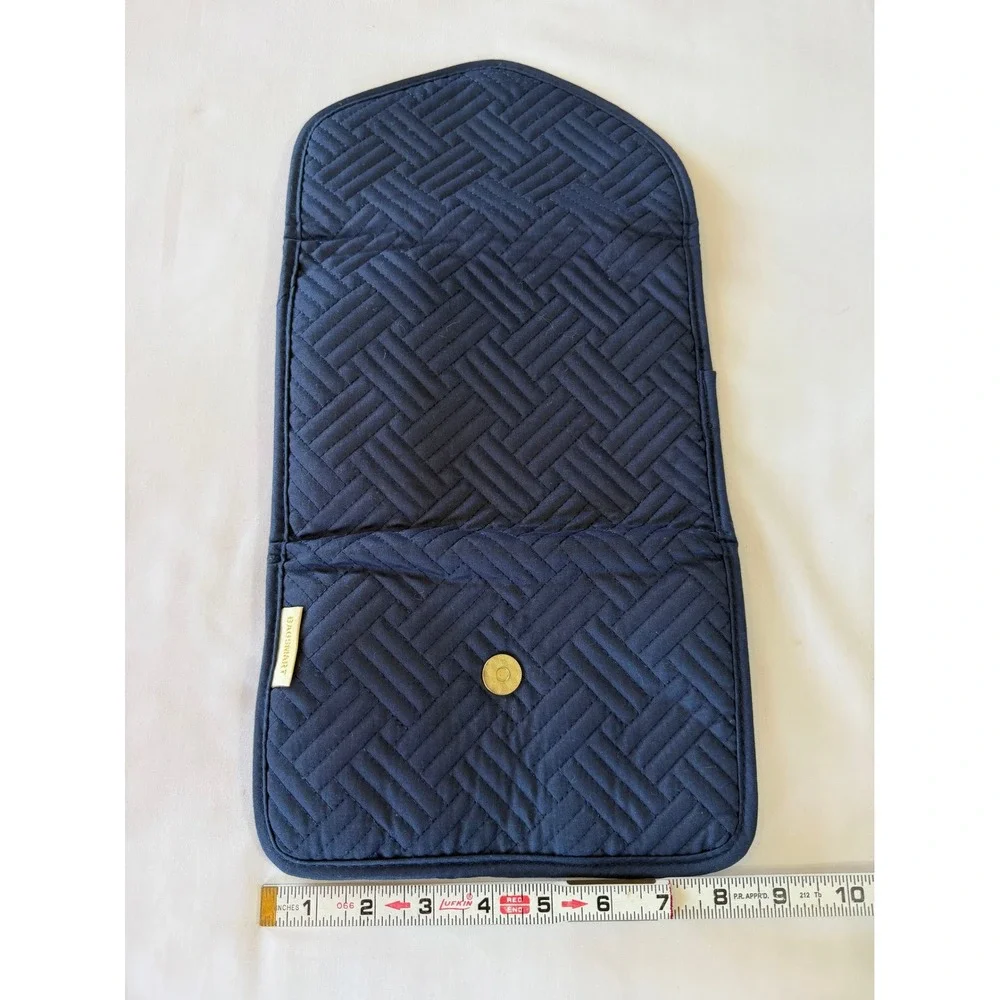 Bagsmart Travel Jewelry Organizer Quilted Navy Blue Folding Case Storage